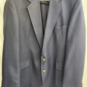 Haggar Charcoal Blazer with Gold Buttons